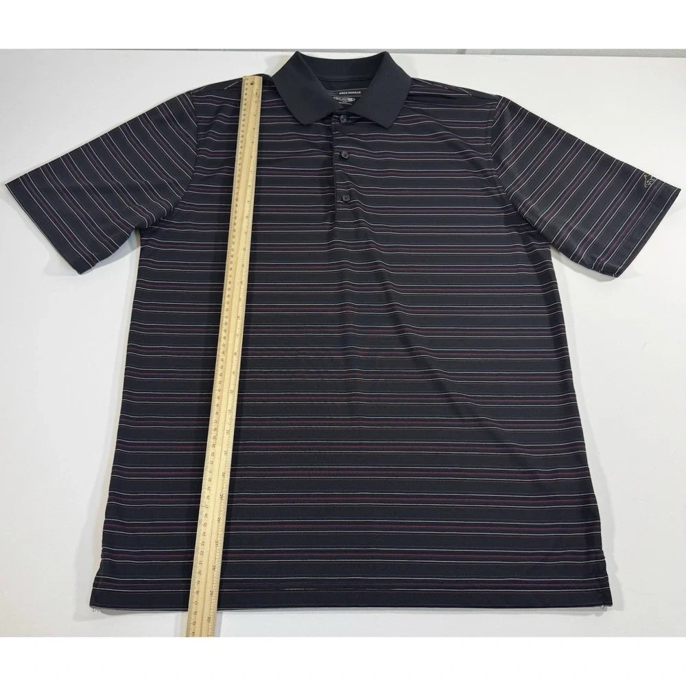 Greg Norman Golf Shirts Men's Play Dry  Size medium Black/Red And Purple Stripes - Picture 4 of 6